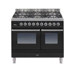 ILVE PDW1006E3 Roma Dual Fuel Freestanding Range Cooker Gloss Black